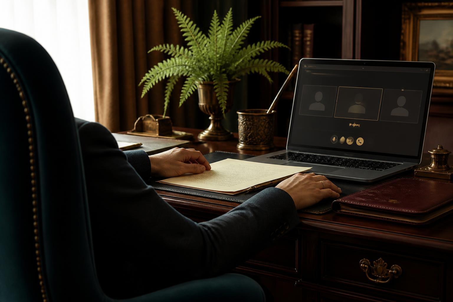 Face-free remote notary workspace